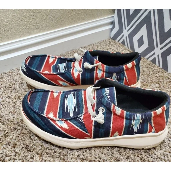 Ariat Hilo Men’s 9EE Wide Serape Canvas Shoes Centinela Style 10042581 Lace Up - Picture 4 of 10